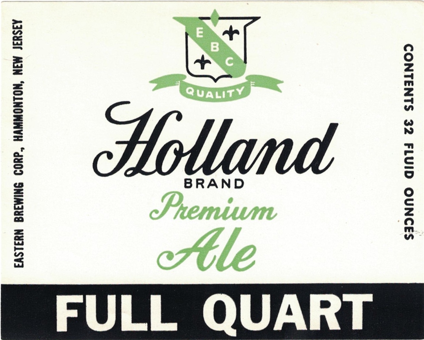Holland Brand Premium Ale Label