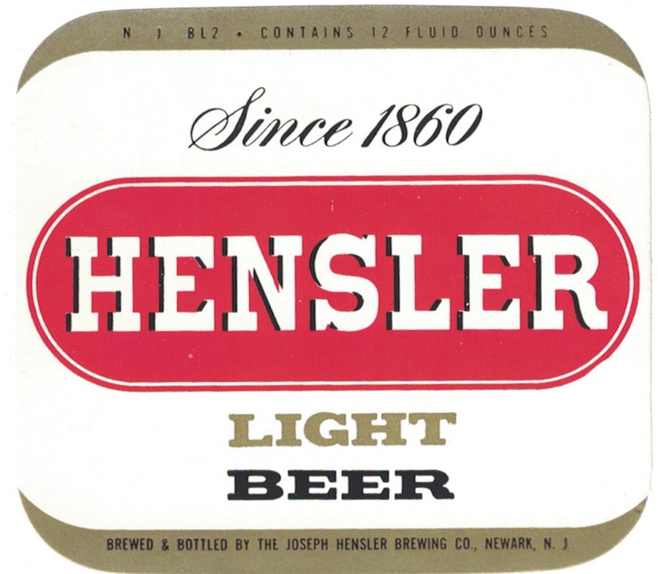 Hensler Light Beer Label