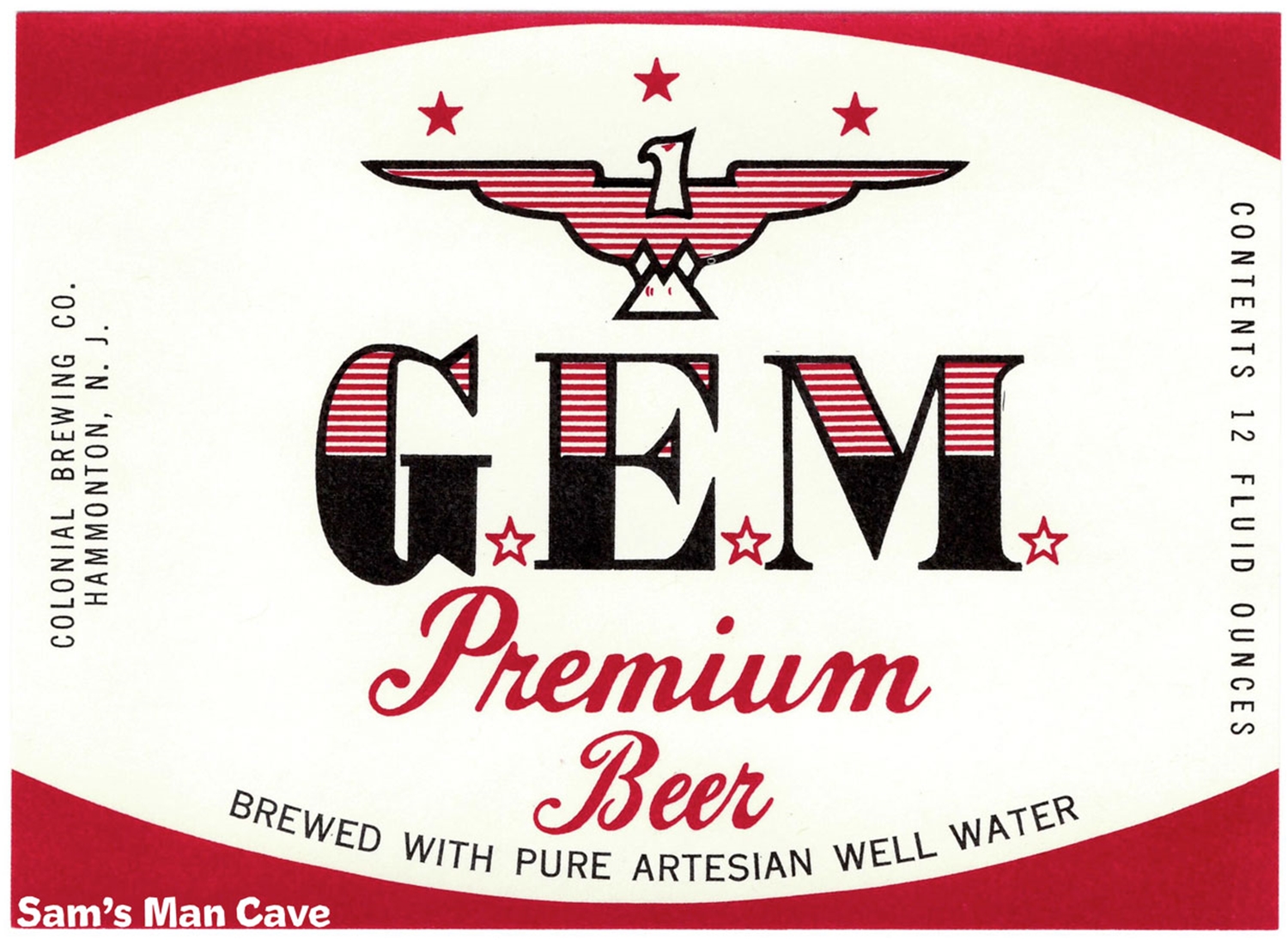 G E M Premium Beer Label