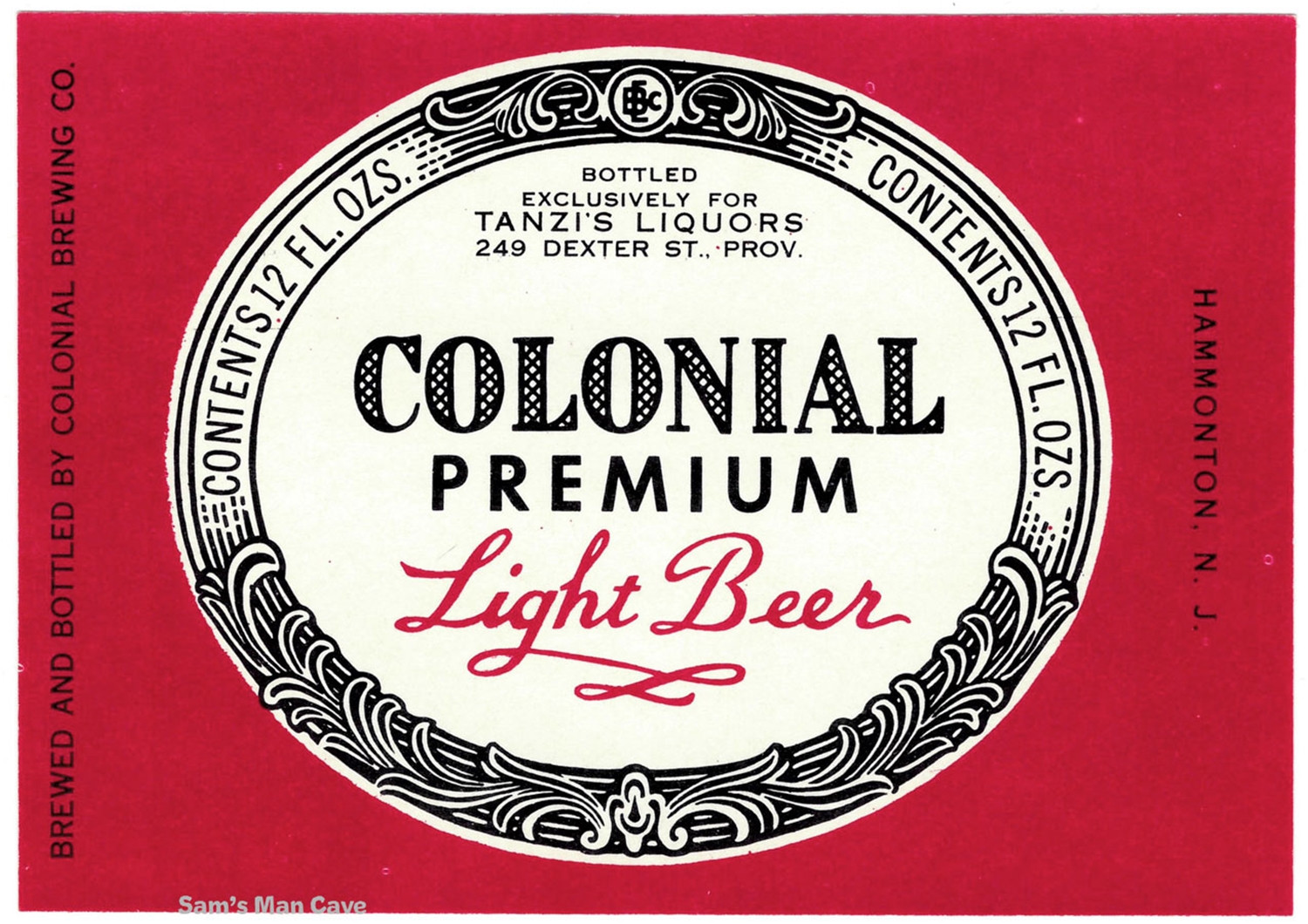 Colonial Premium Light Beer Label