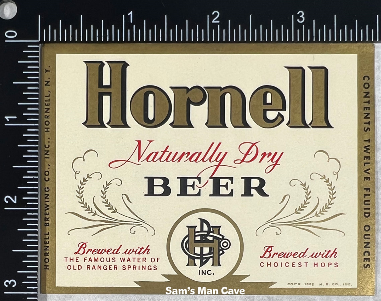 Hornell Naturally Dry Beer Label