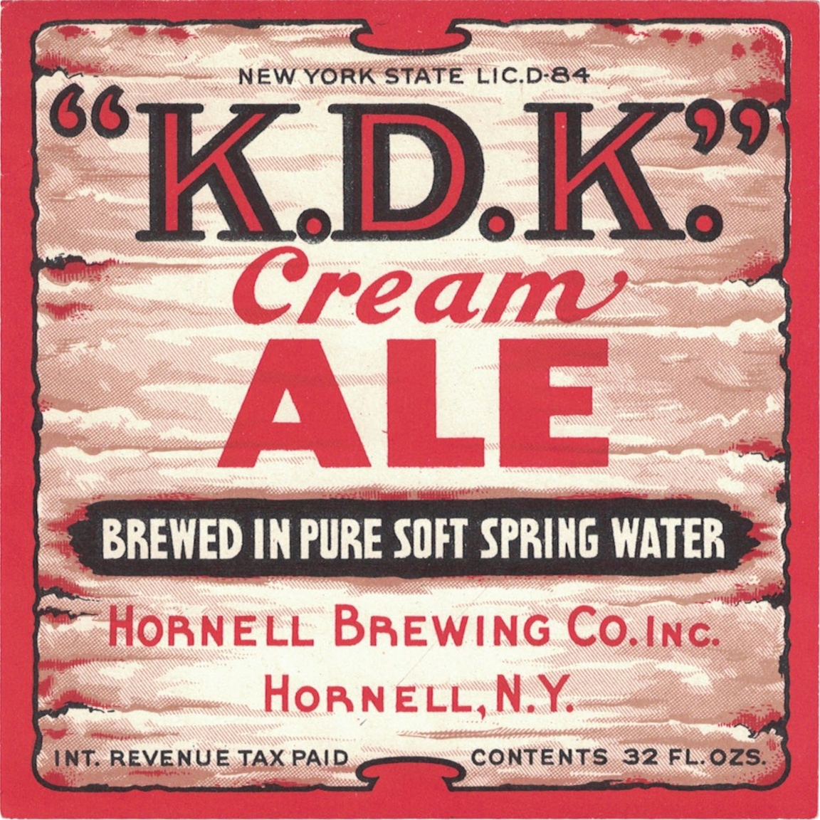 K.D.K Cream Ale IRTP Beer Label
