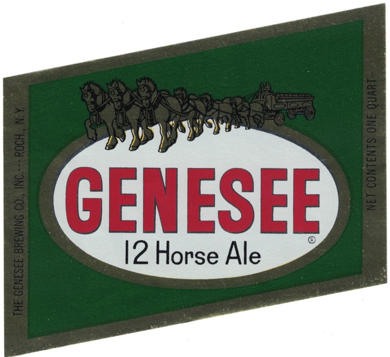 Genesee 12 Horse Ale Label (foil)