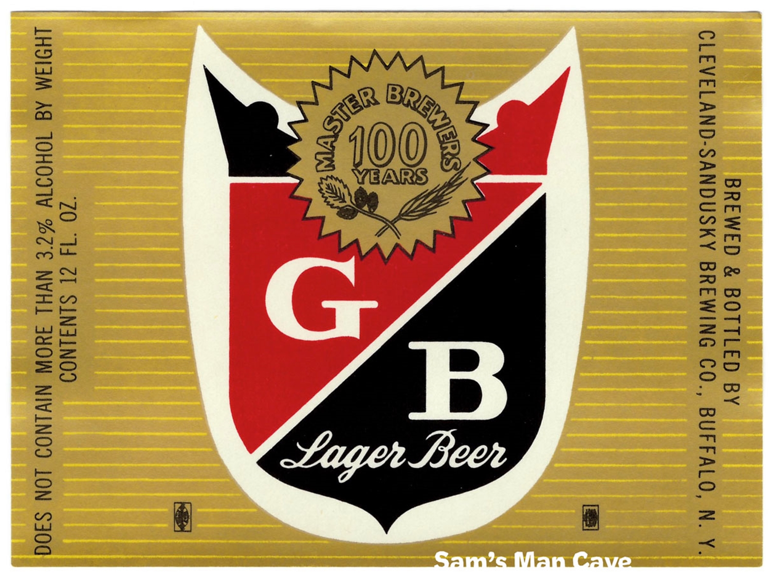 G B Lager Beer Label