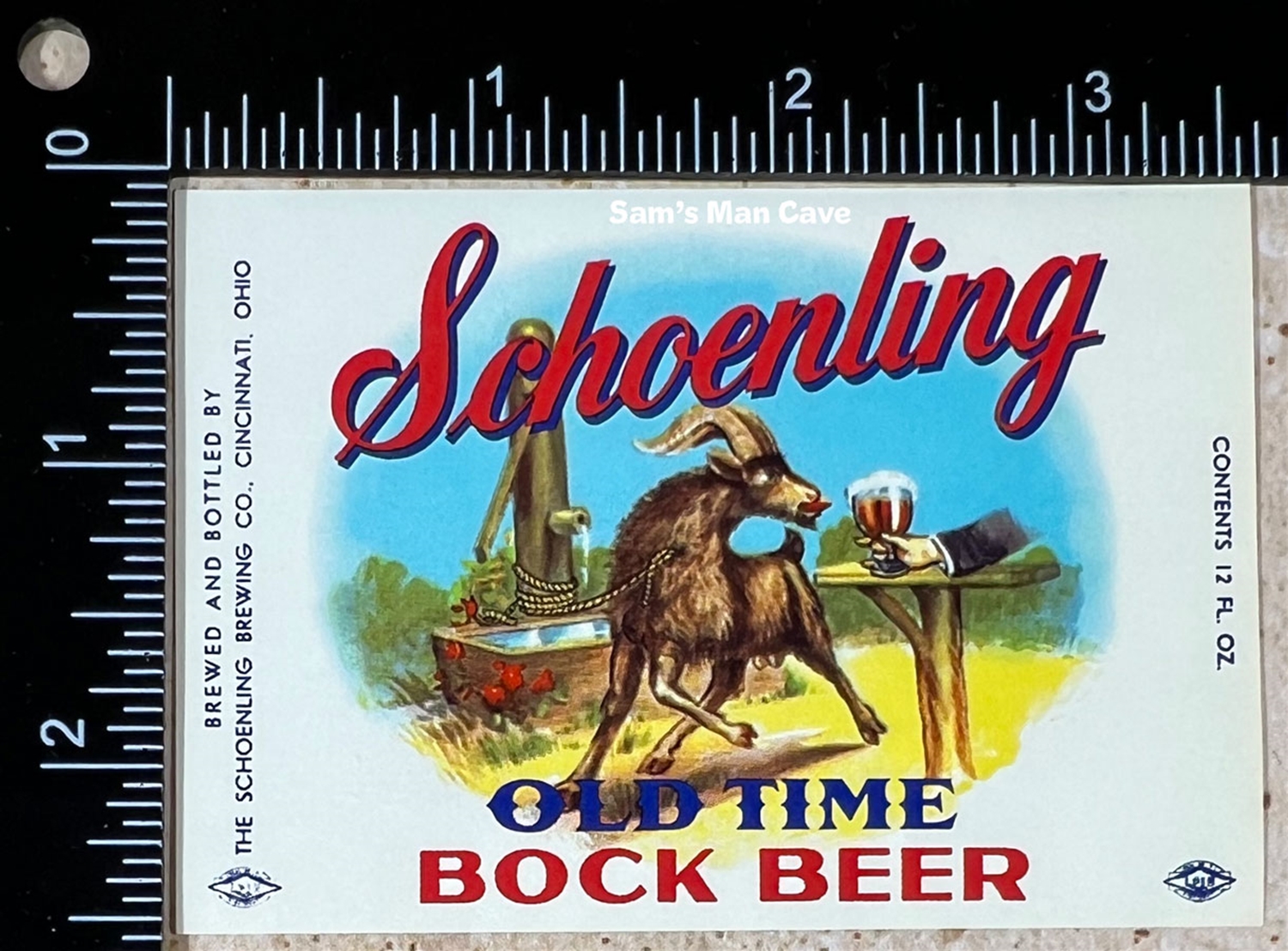 Schoenling Old Time Bock Beer Label