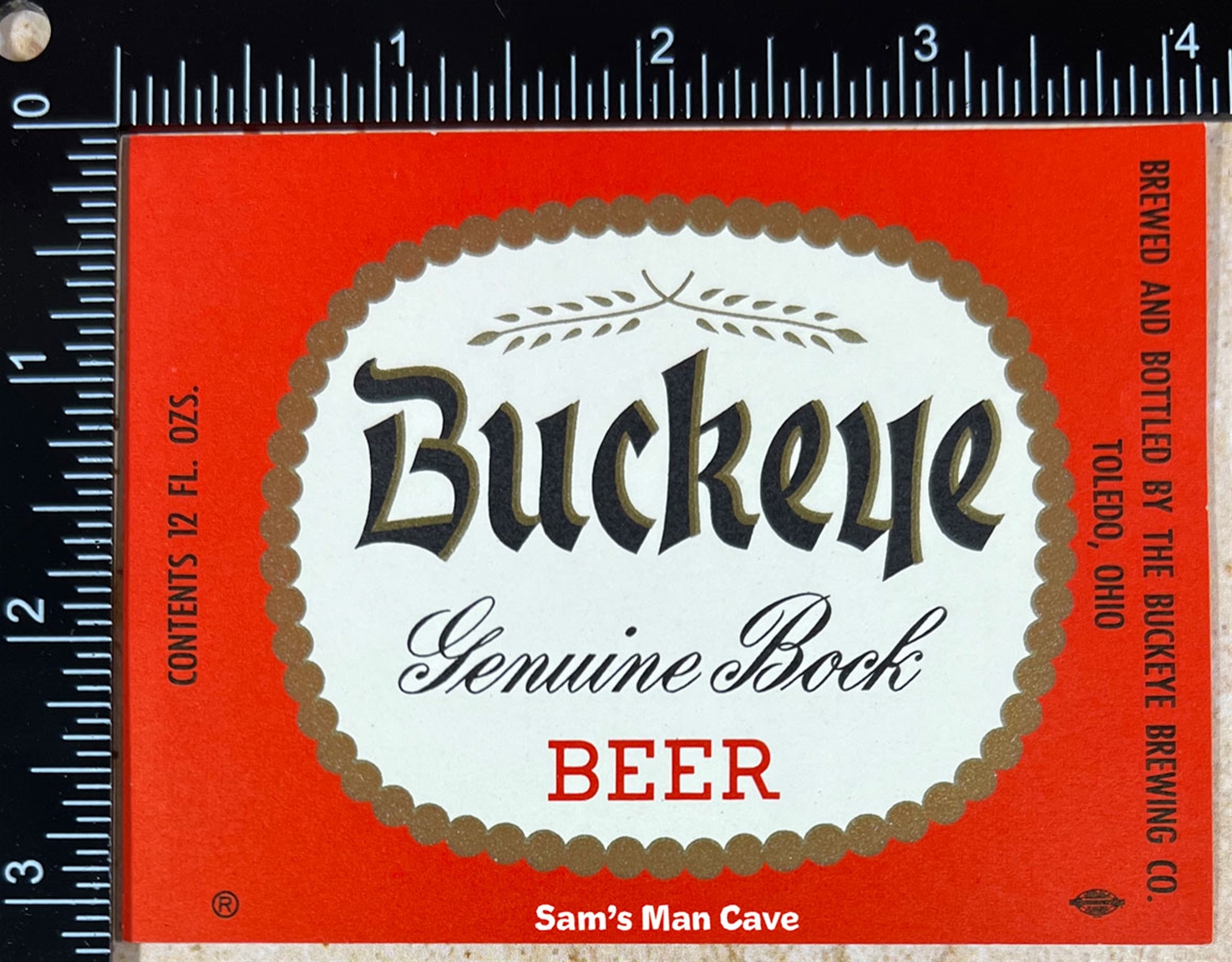 Buckeye Genuine Bock Beer Label