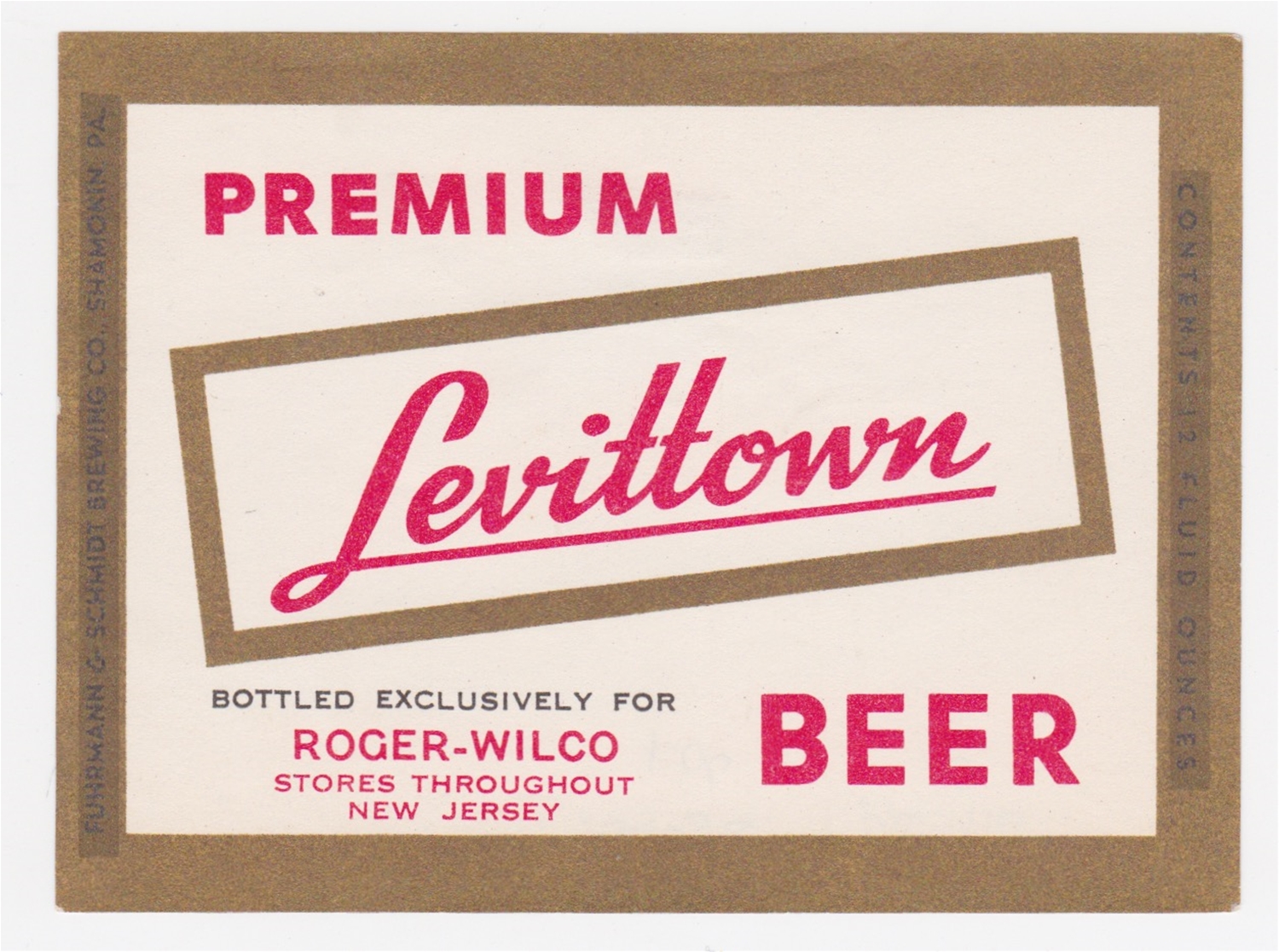 Levittown Premium Beer Label