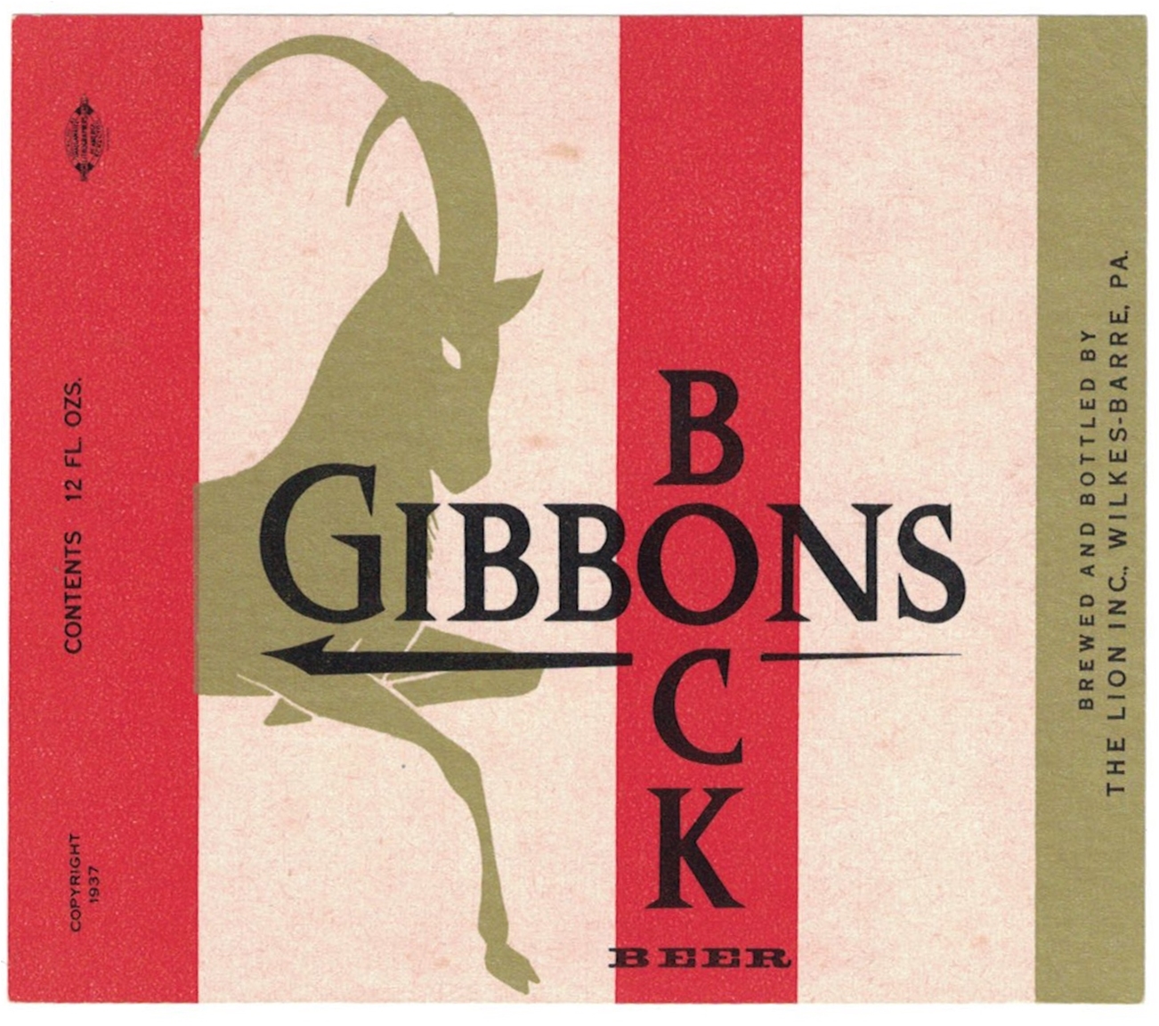 Gibbons Bock Beer Label