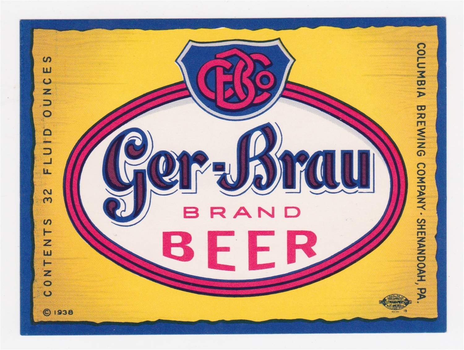Ger-Brau Beer Label