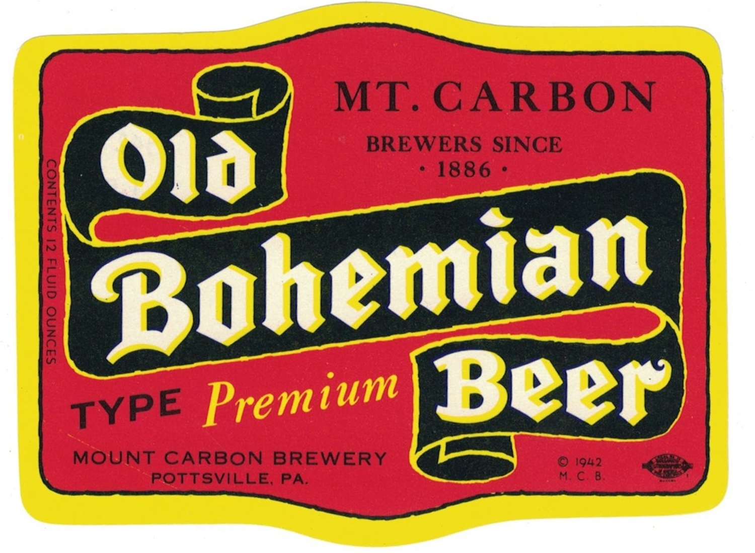 Old Bohemian Beer Label