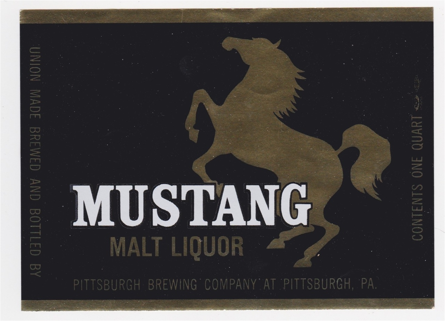 Mustang Malt Liquor Label