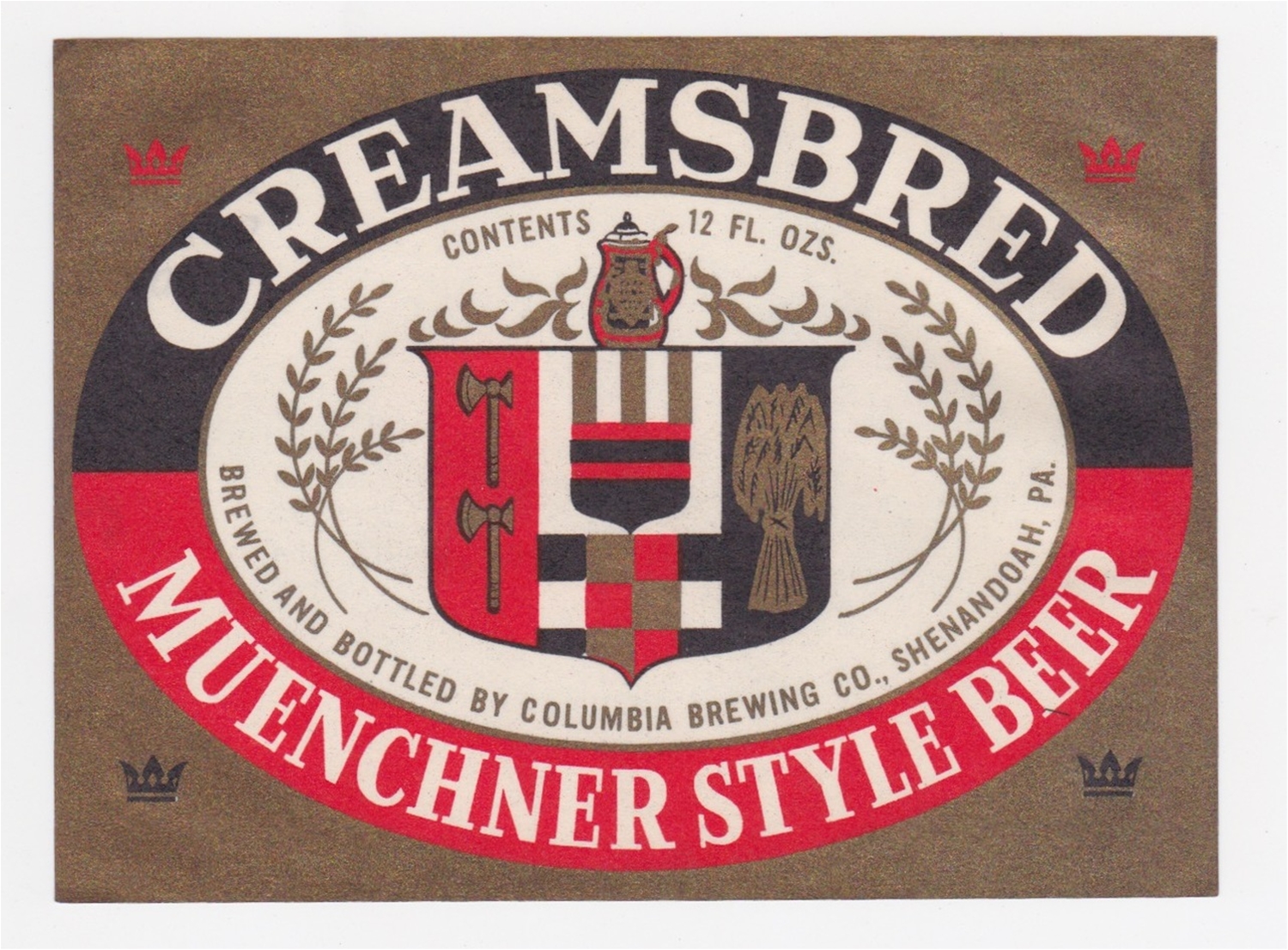Creamsbred Muenchner Style Beer Label