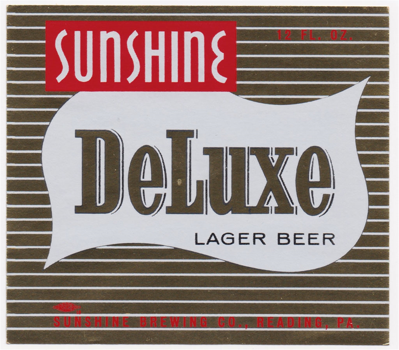 Sunshine DeLuxe Lager Beer Label