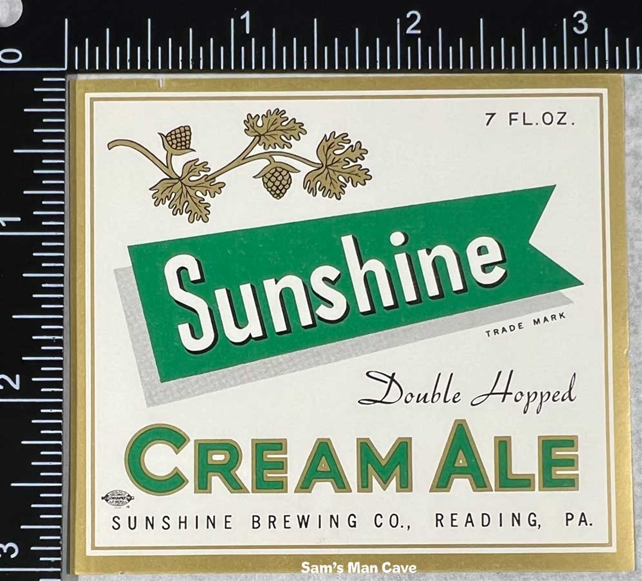 Sunshine Cream Ale Beer Label