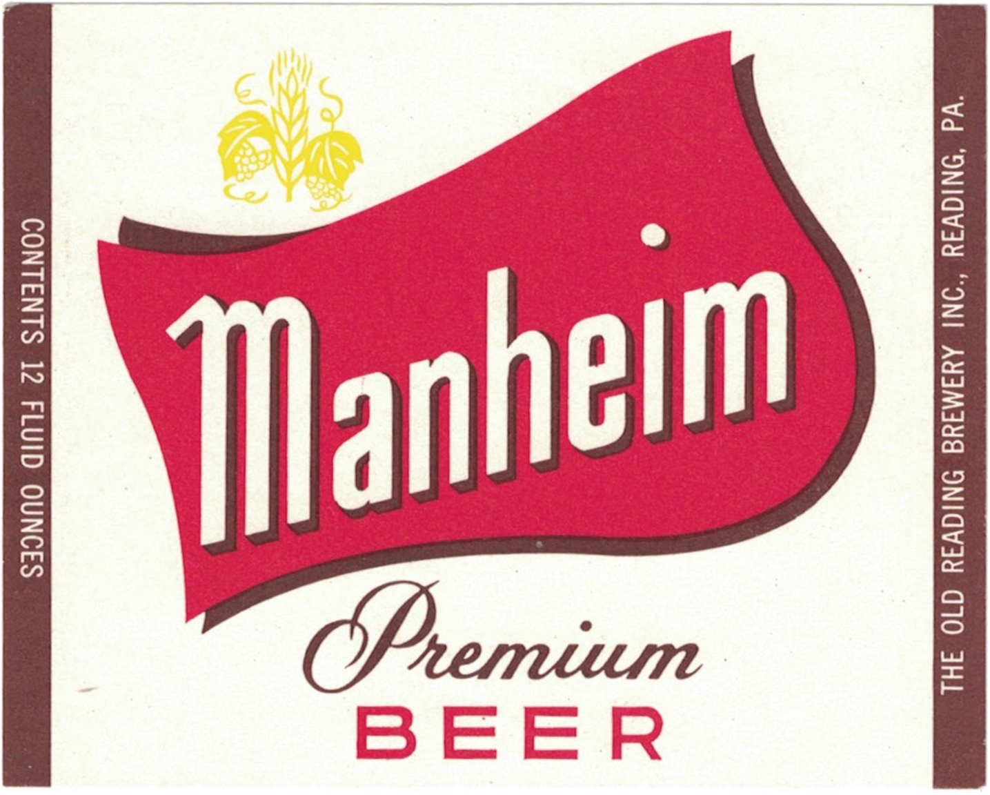 Manheim Premium Beer Label