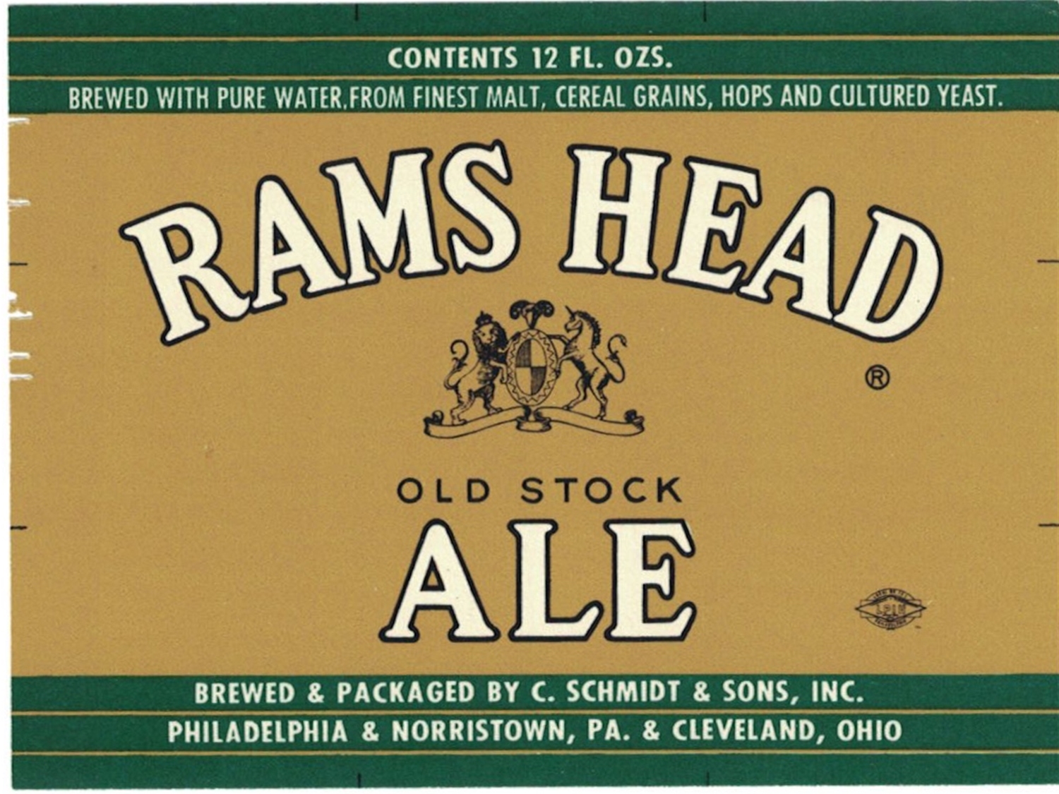 Rams Head Ale Beer Label