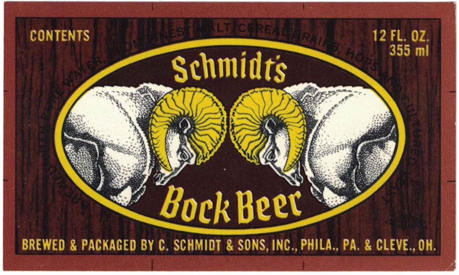 Schmidt's Bock Beer Label