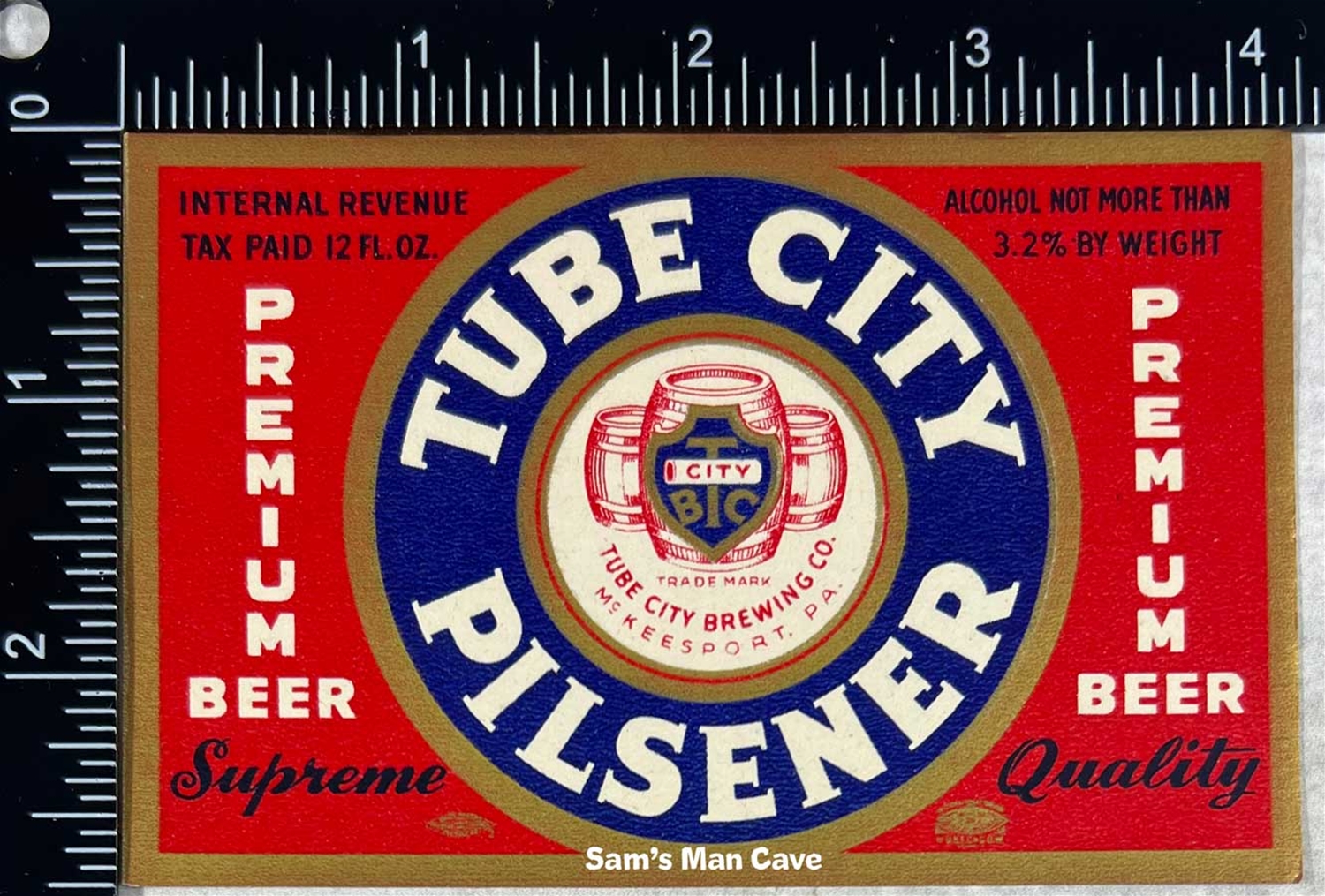 Tube City Pilsener Beer IRTP Label