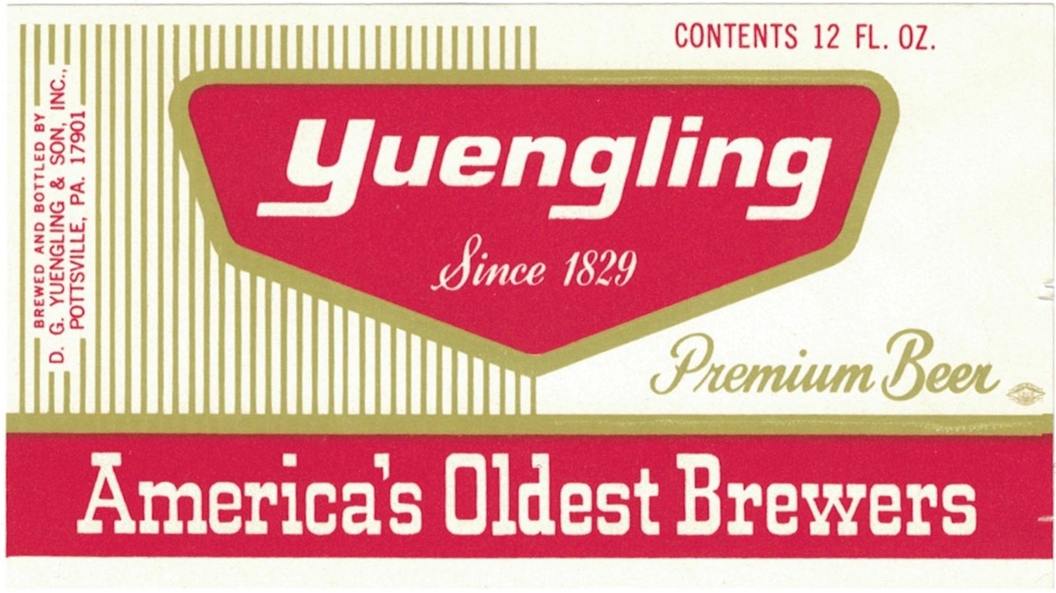 Yuengling Premium Beer America's Oldest Brewer 12 oz Label (variation)