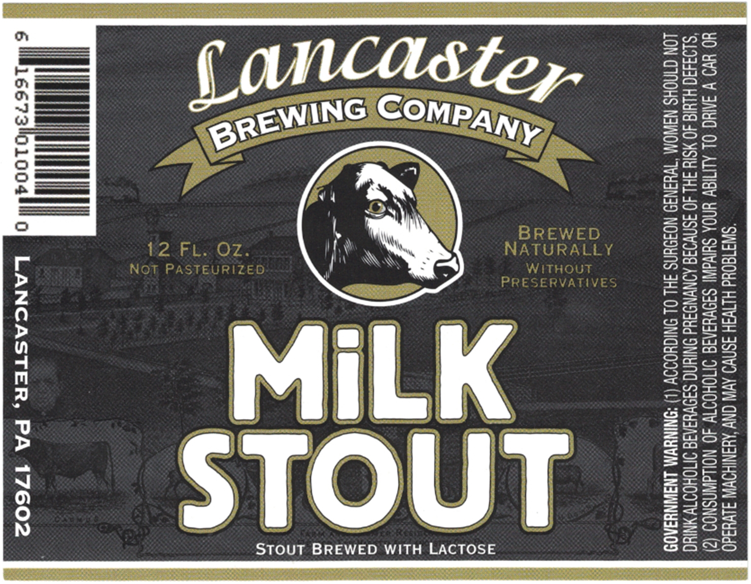 Lancaster Brewing Milk Stout Label