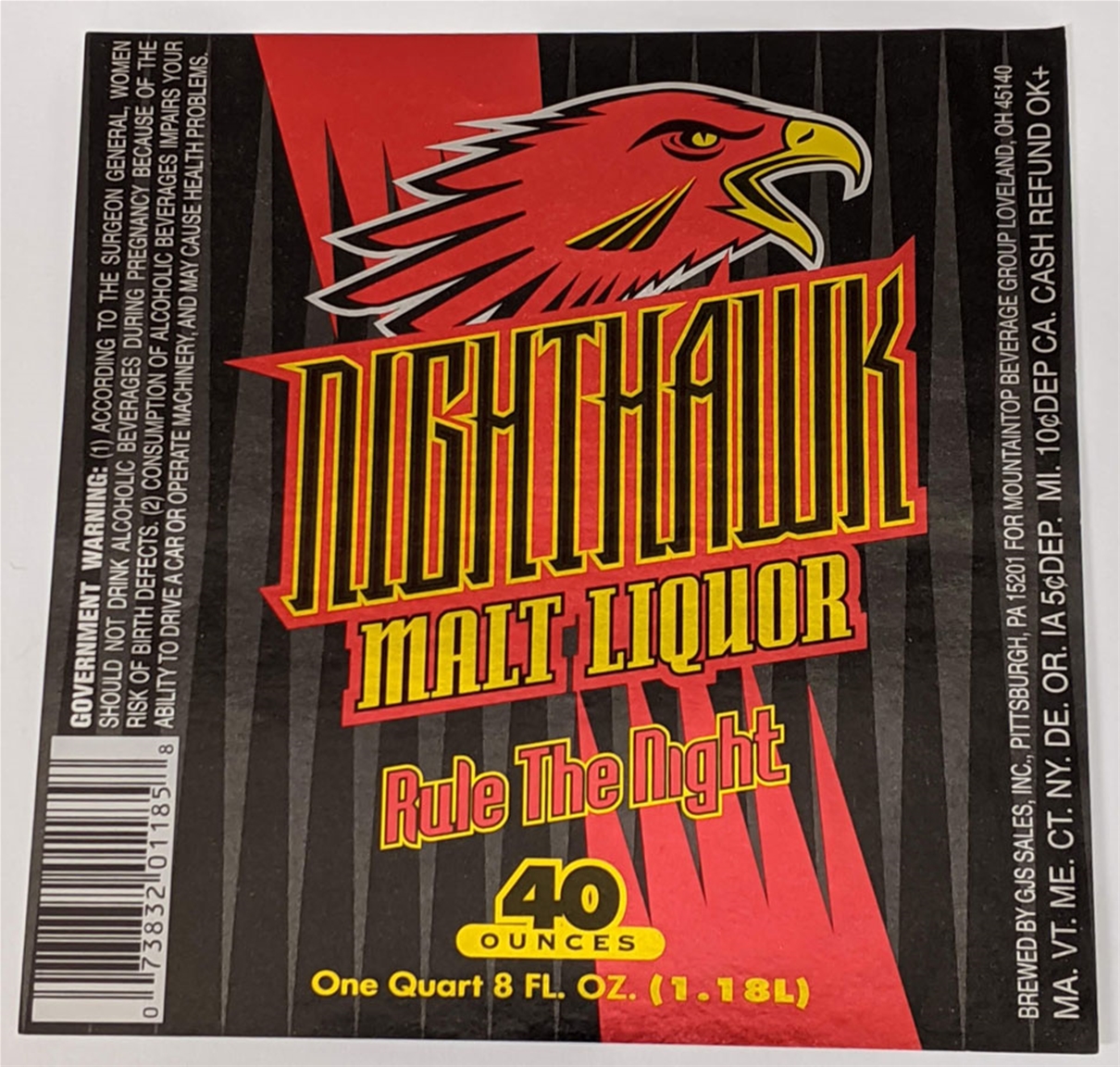 Nighthawk Malt Liquor Label