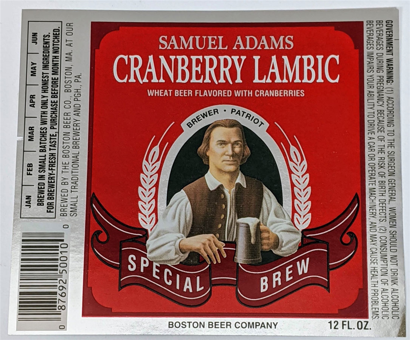 Samuel Adams Cranberry Lambic Label