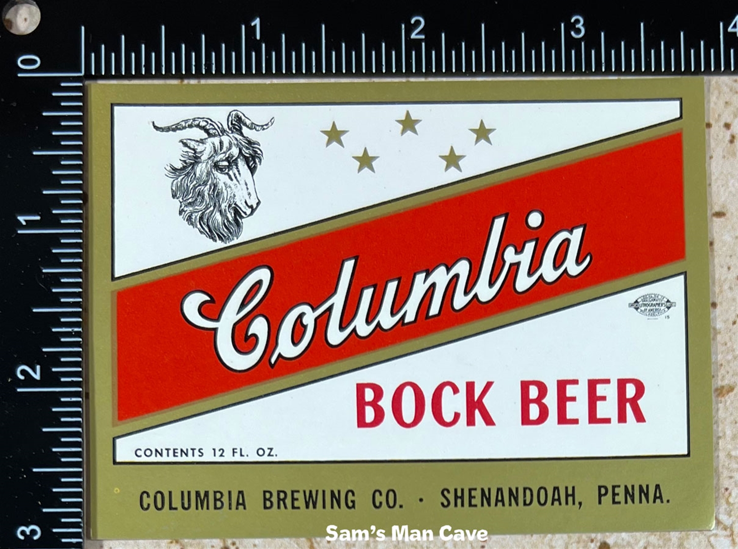 Columbia Bock Beer Label