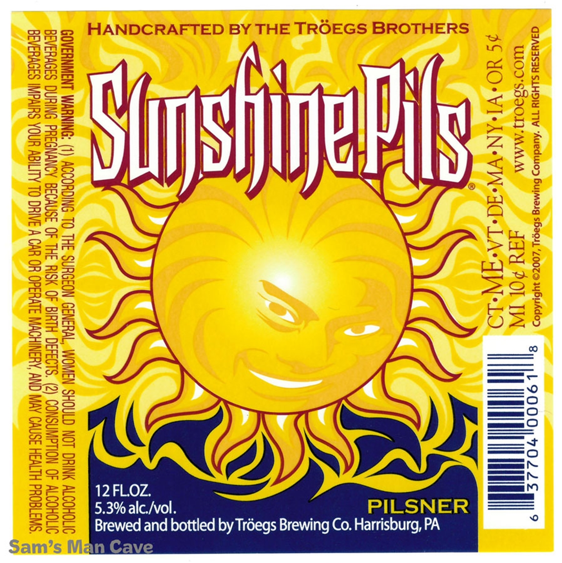 Troegs Sunshine Pils Beer Label