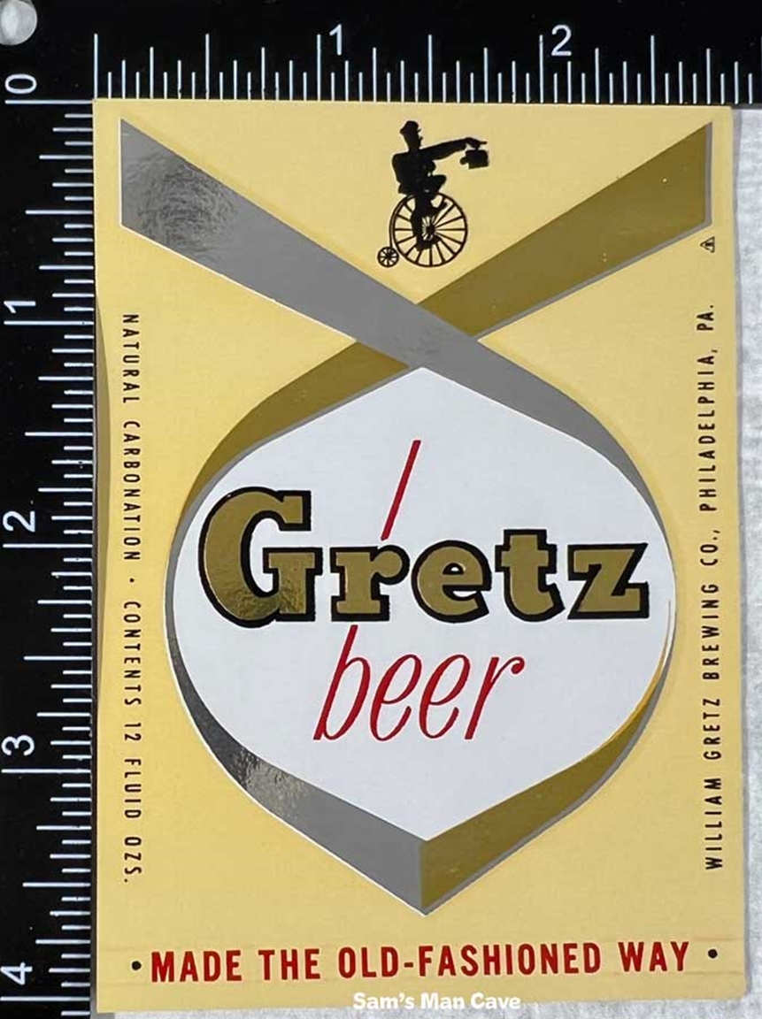 Gretz Beer Made The Old Fashion Way Label