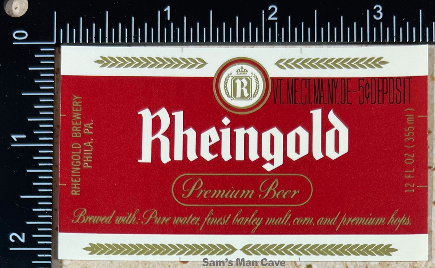 Rheingold Premium Beer Label
