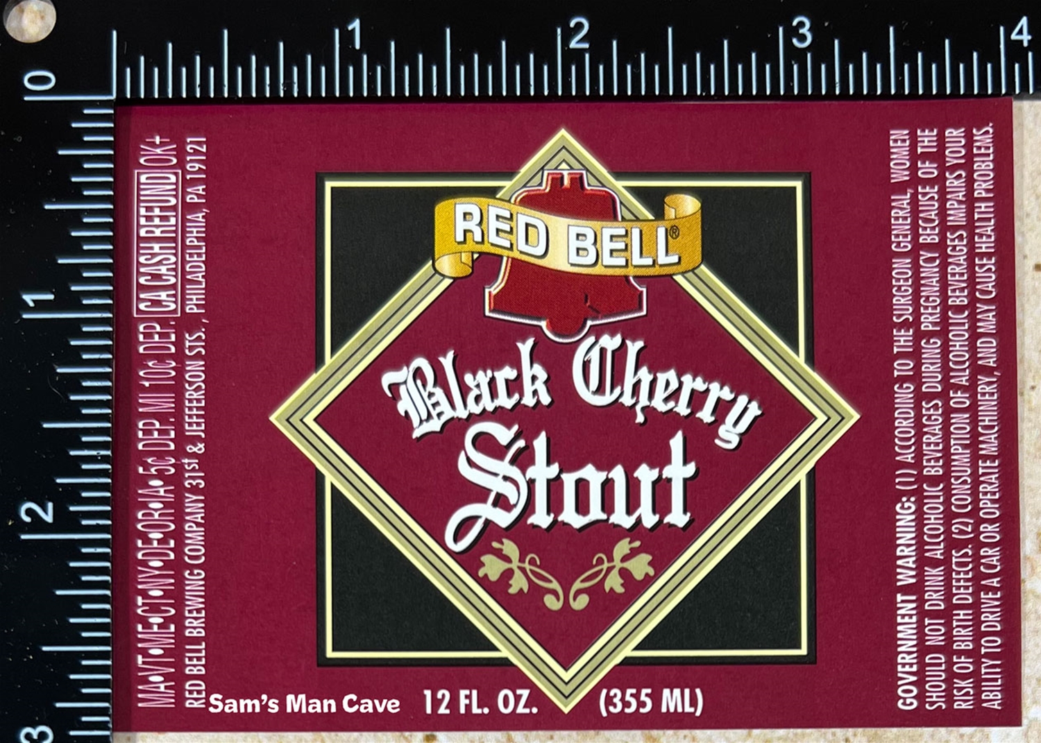 Red Bell Black Cherry Stout Beer Label