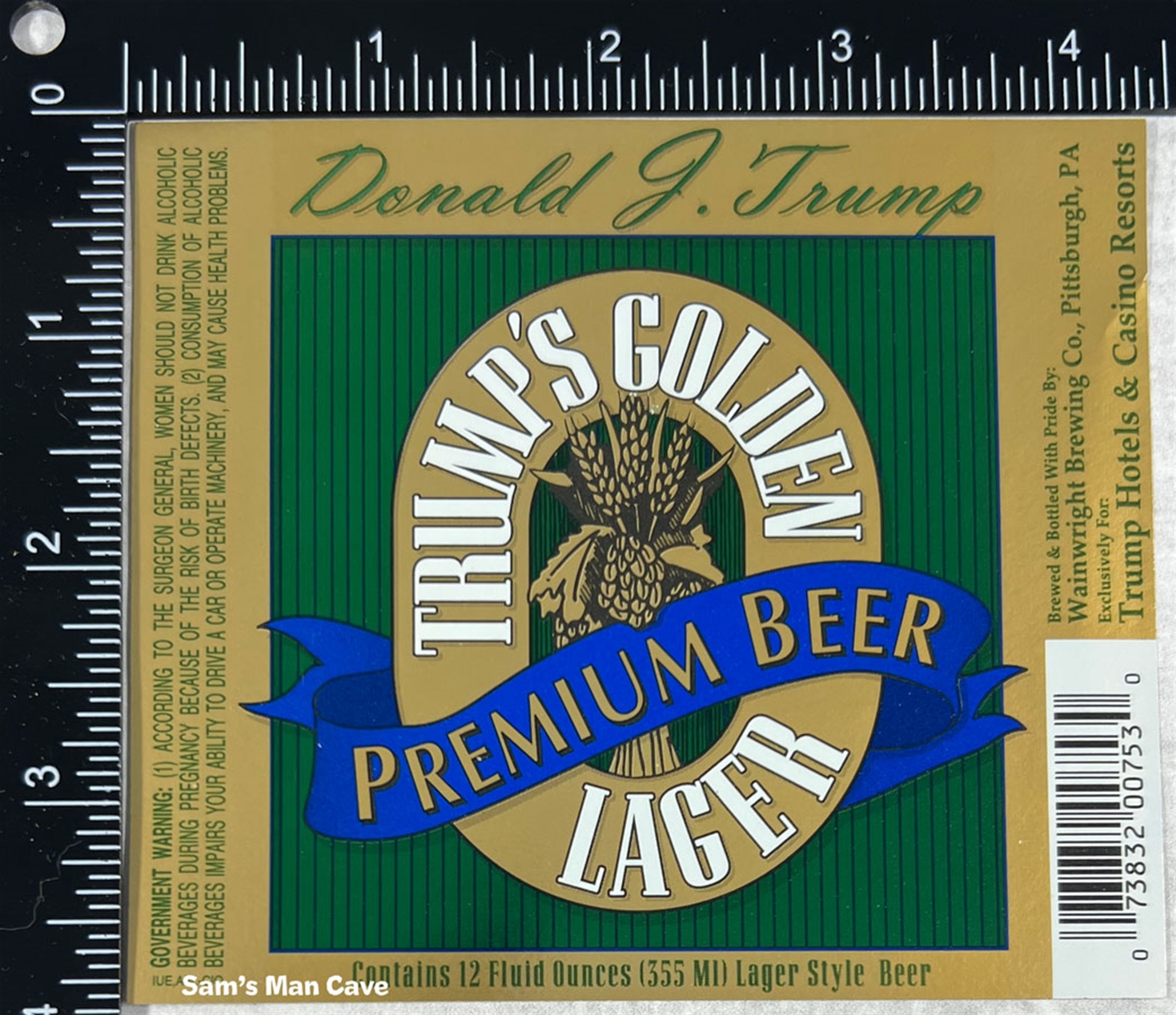 Trump's Golden Lager Beer Label