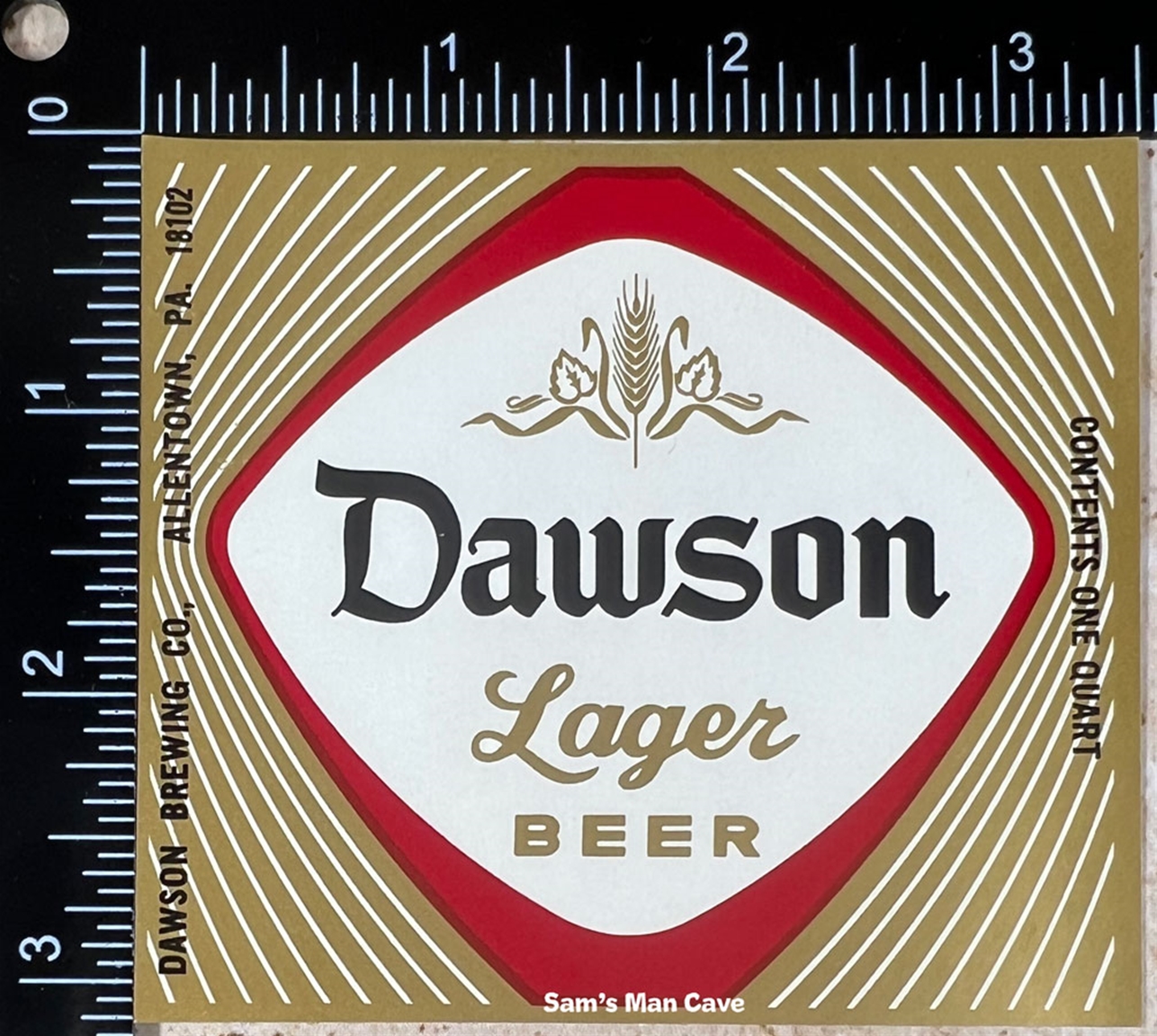 Dawson Lager Beer Label