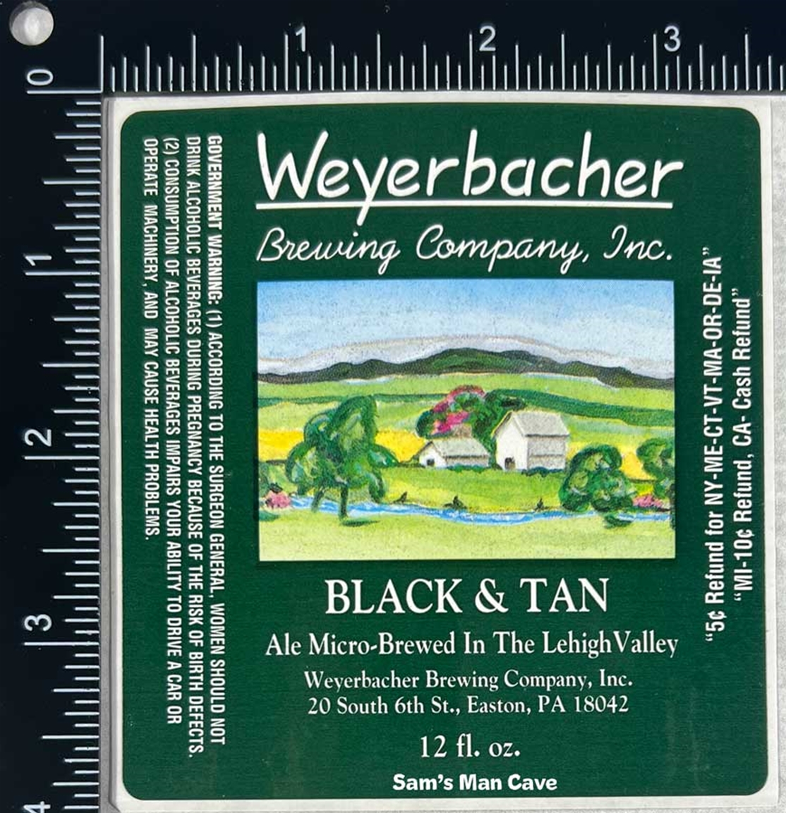 Weyerbacher Black & Tan Sticker Label