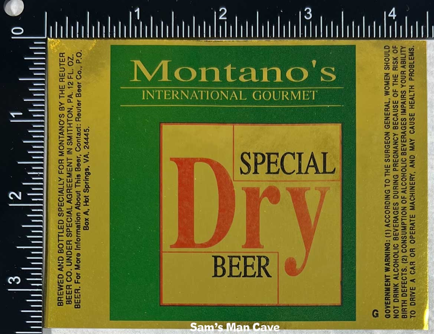 Montano's Special Dry Beer Label