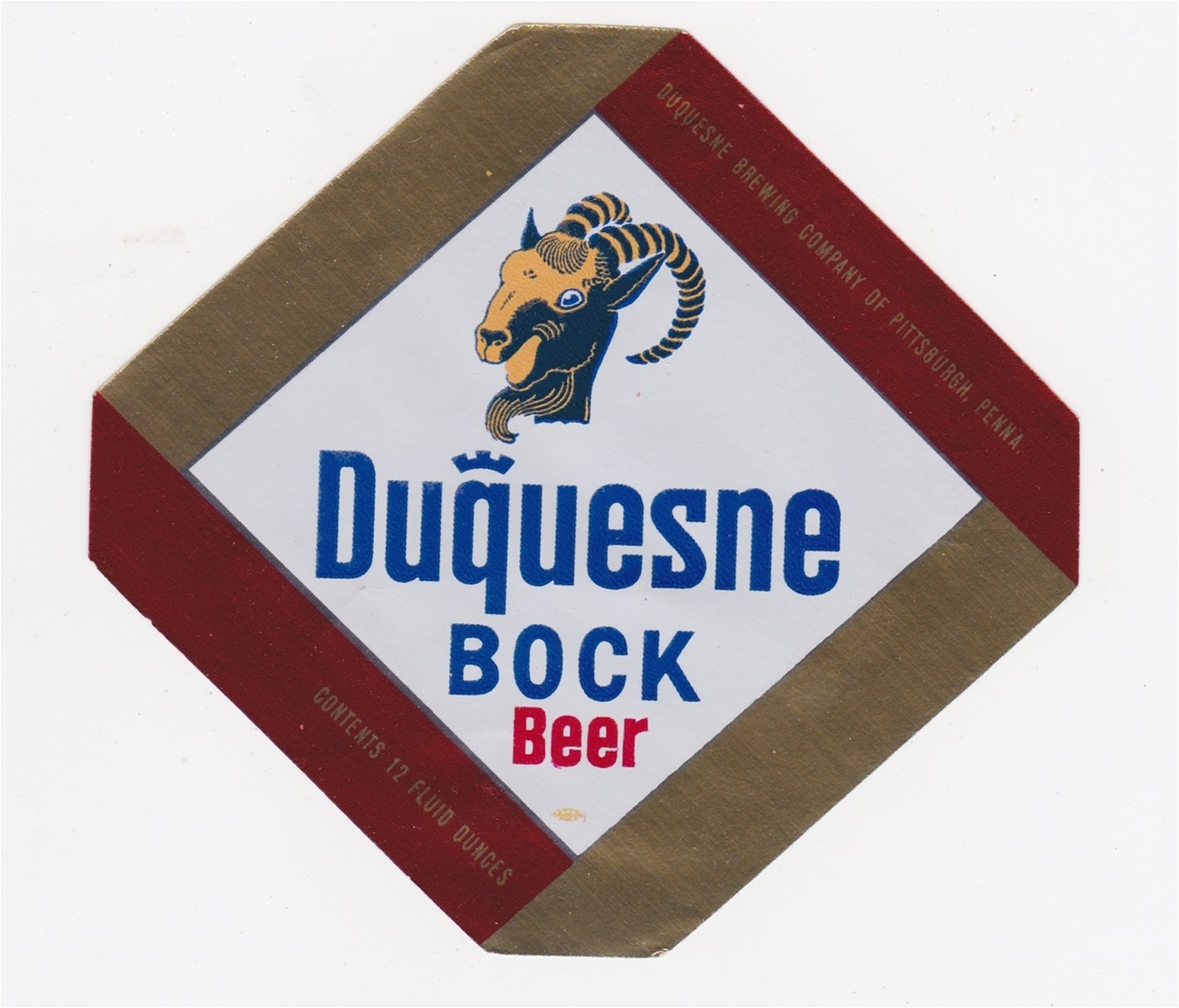 Duquesne Bock Beer Label (foil)