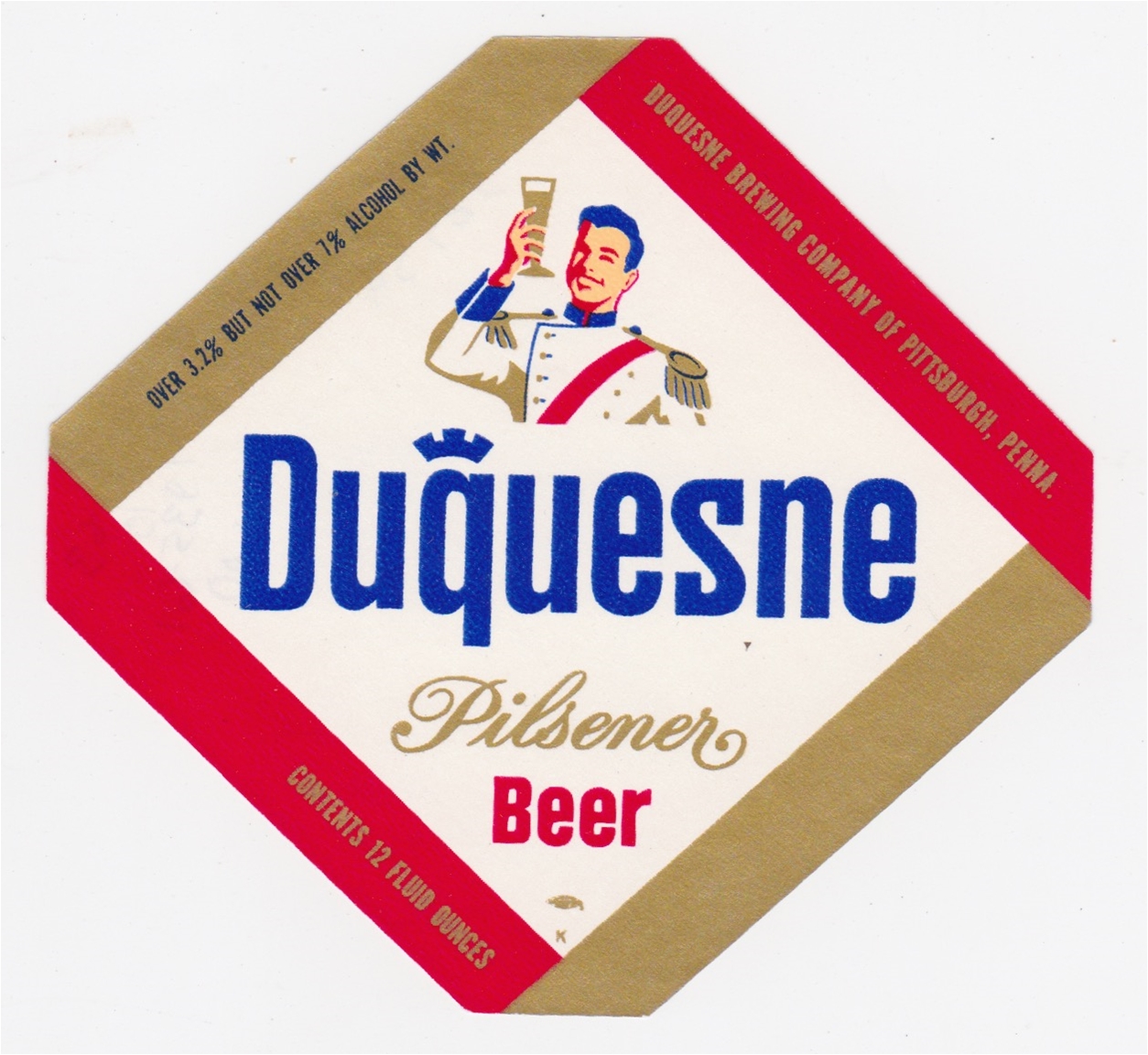 Duquesne Pilsener 12 oz Beer Label