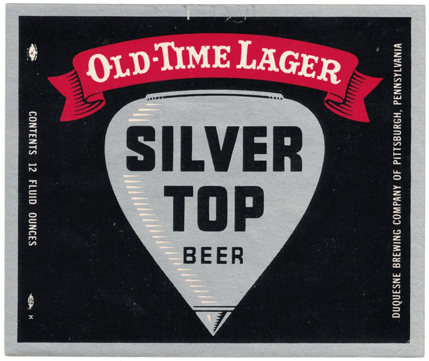Silver Top Old-Time Lager Beer Label