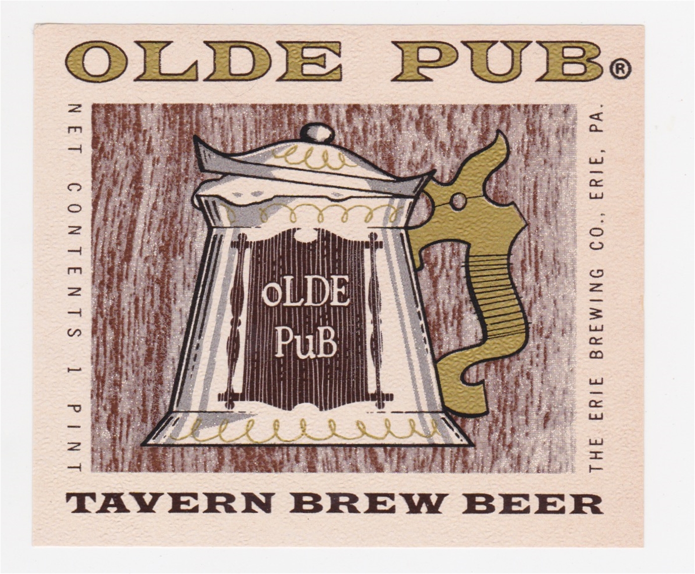 Olde Pub Tavern Brew Beer Label