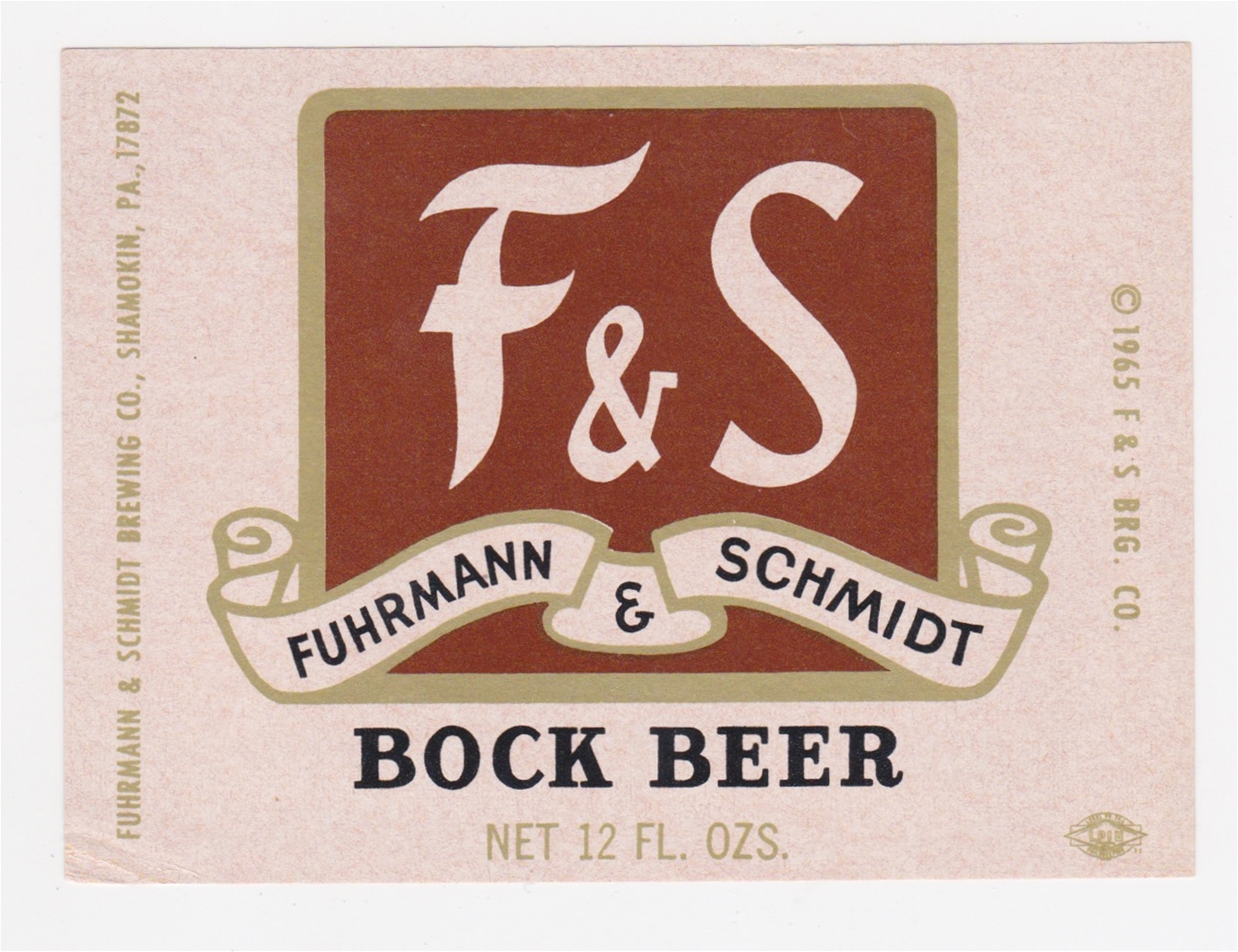 F&S Bock Beer Label