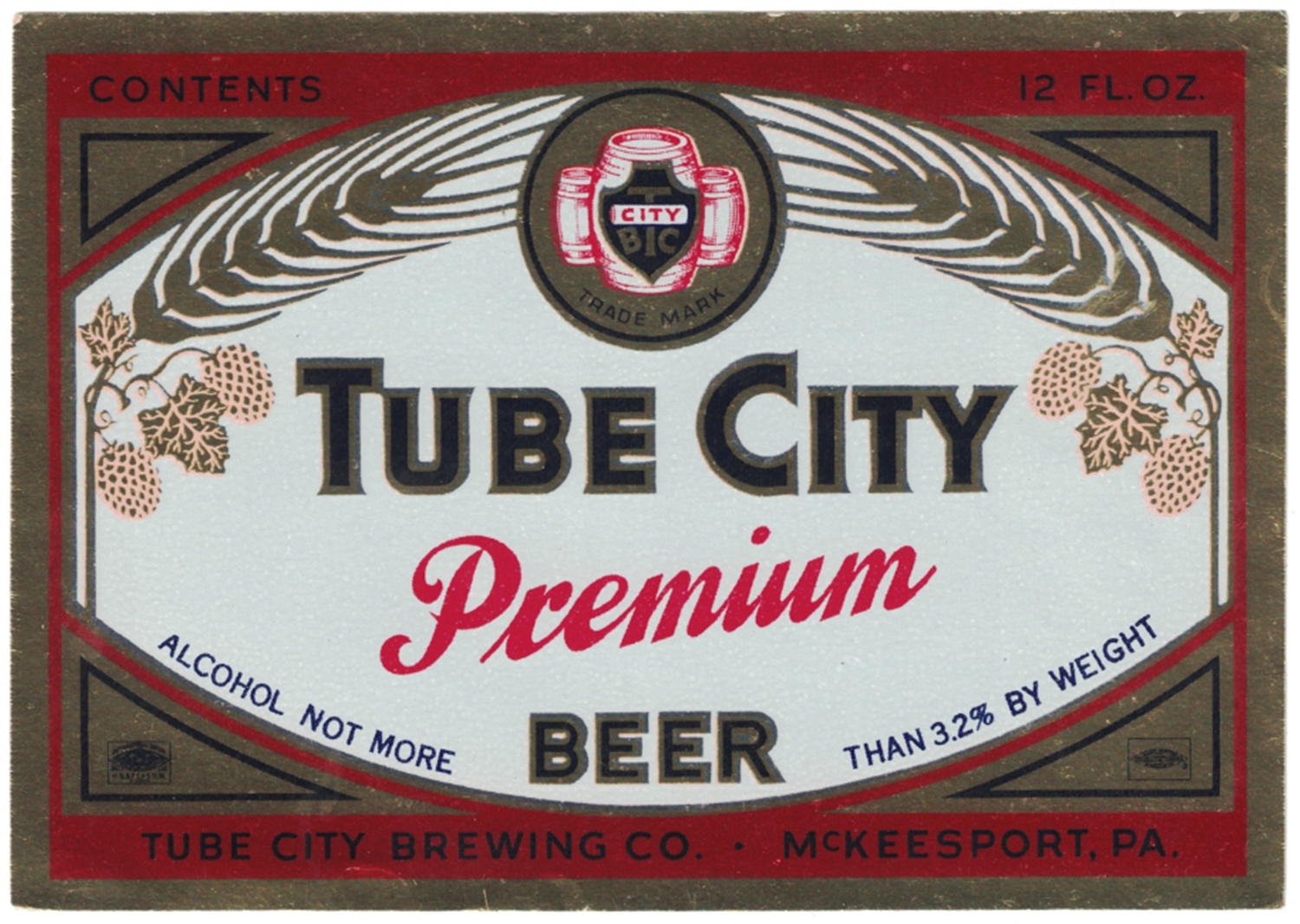 Tube City Premium Beer Label