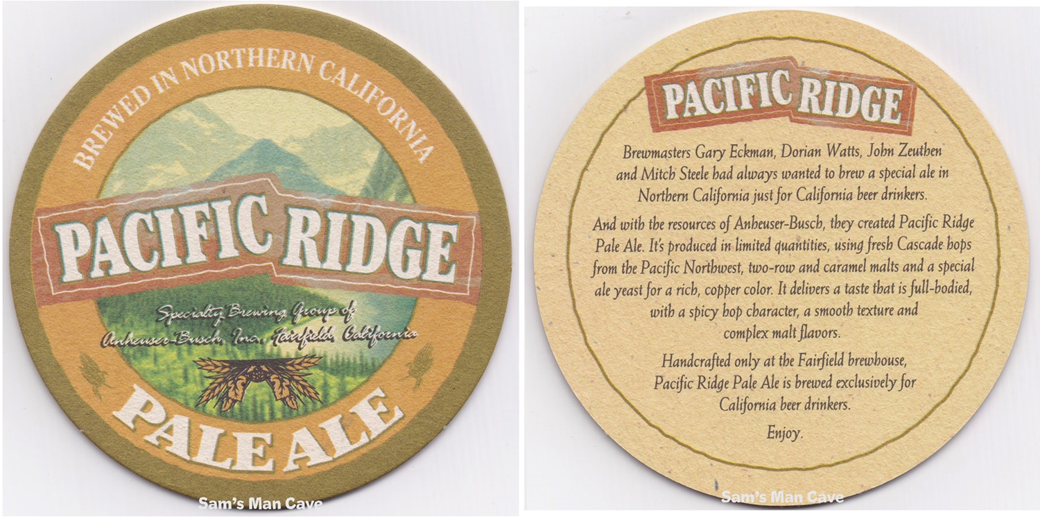 Pacific Ridge Pale Ale Beer Coaster