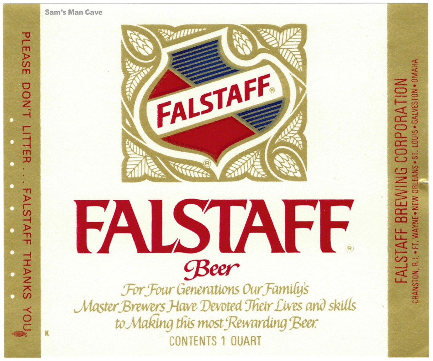 Falstaff Beer Label