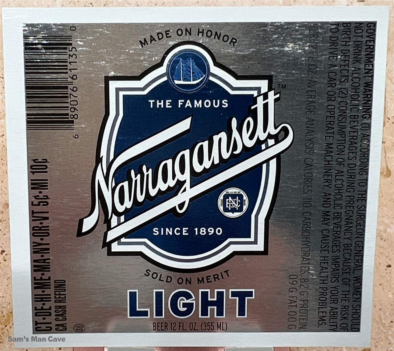 Narragansett Light Beer Label