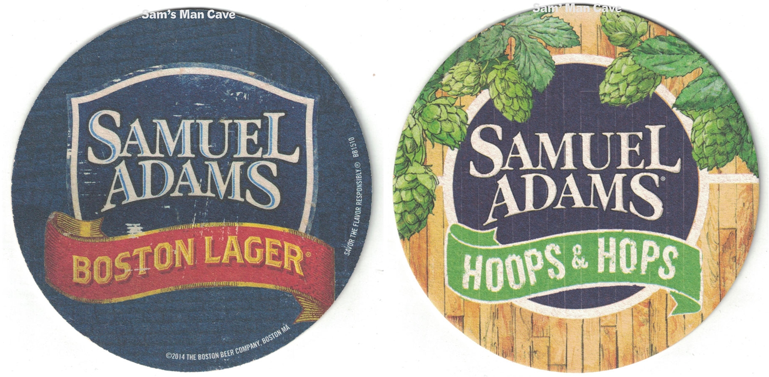 Samuel Adams Boston Lager Hoops & Hops Beer Coaster