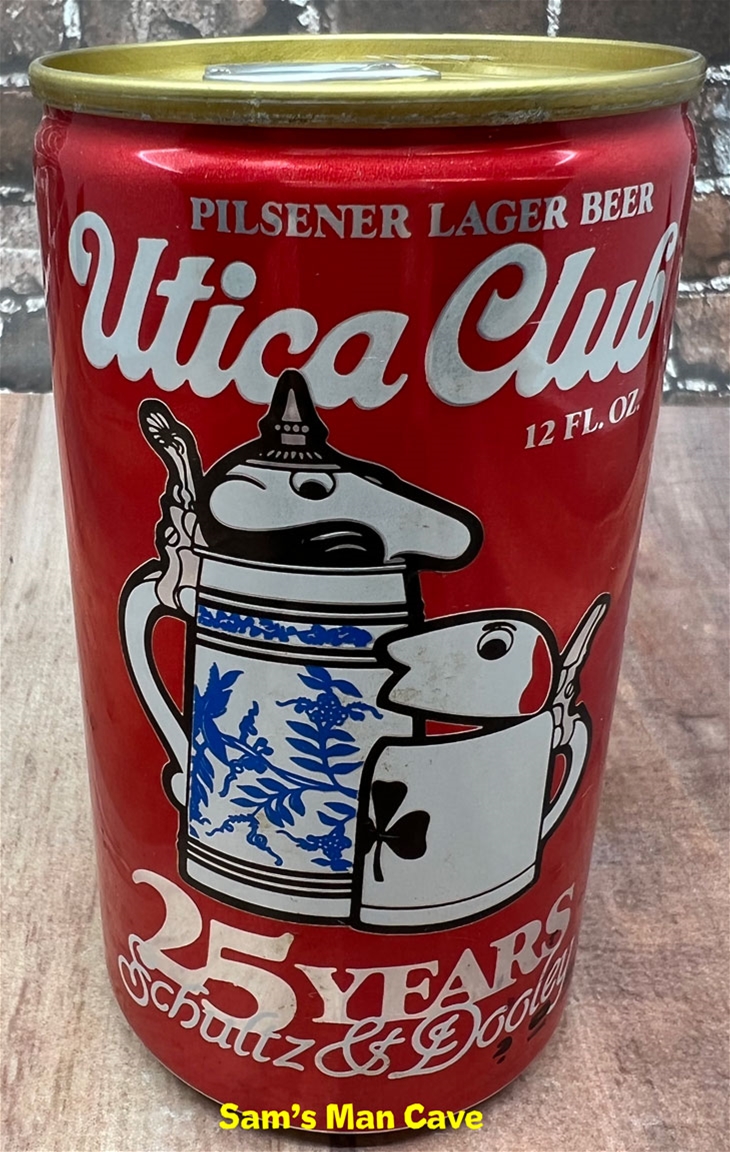 Utica Club 25 Years Schultz & Dooley Beer Can