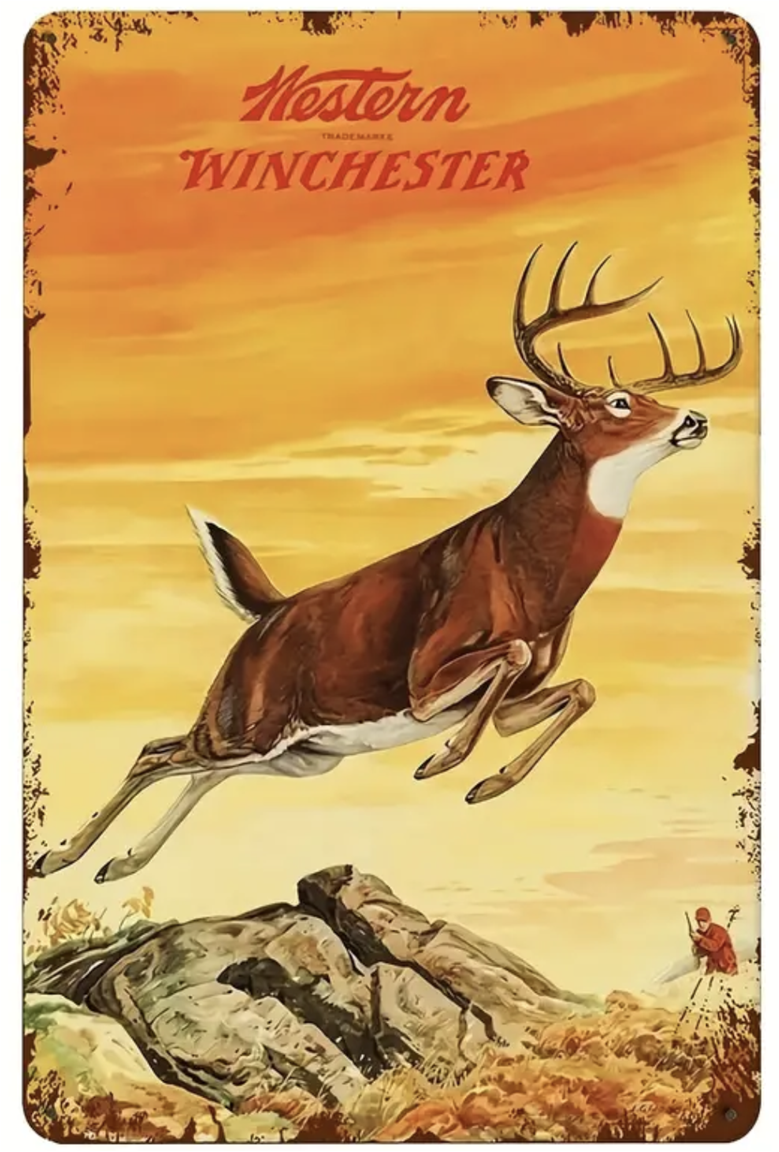 Winchester Deer Metal Sign