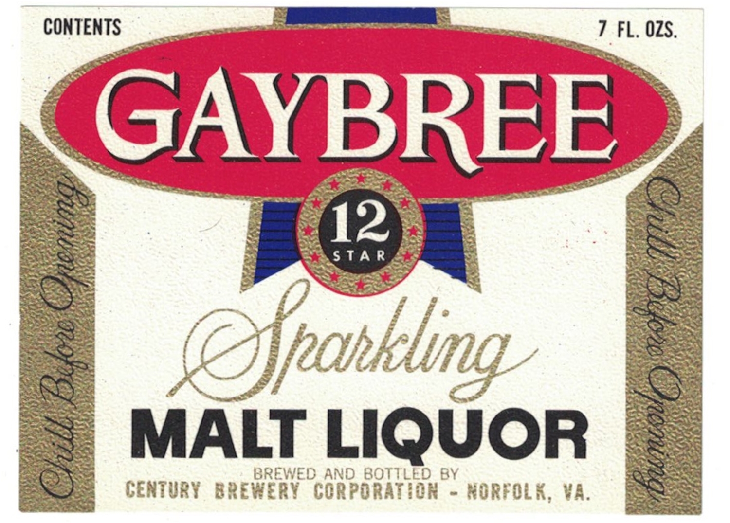 Gaybree Sparkling Malt Liquor Label