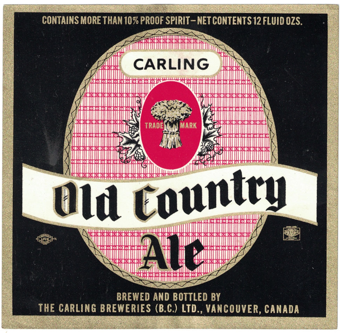 Carling Old Country Ale Label