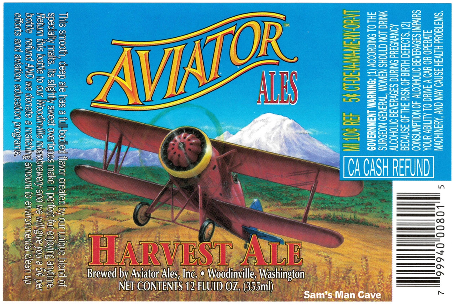 Aviator Ale Harvest Ales Beer Label